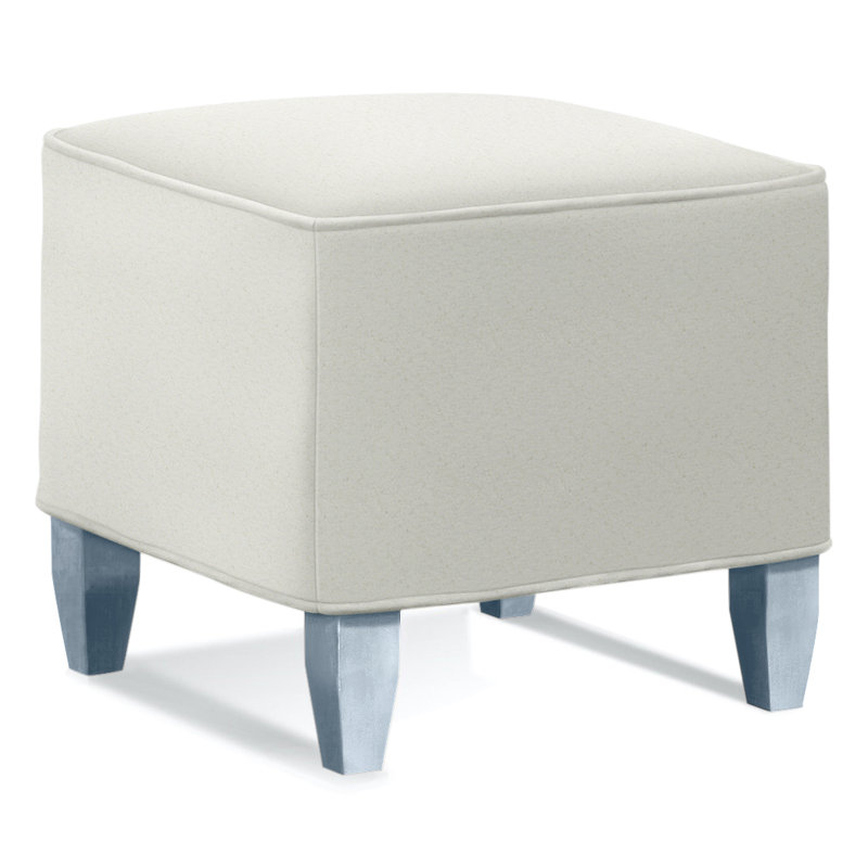 Repose-pieds Brooklyn, Sunbrella beige à fines rayures; 6205-74, Verre de mer