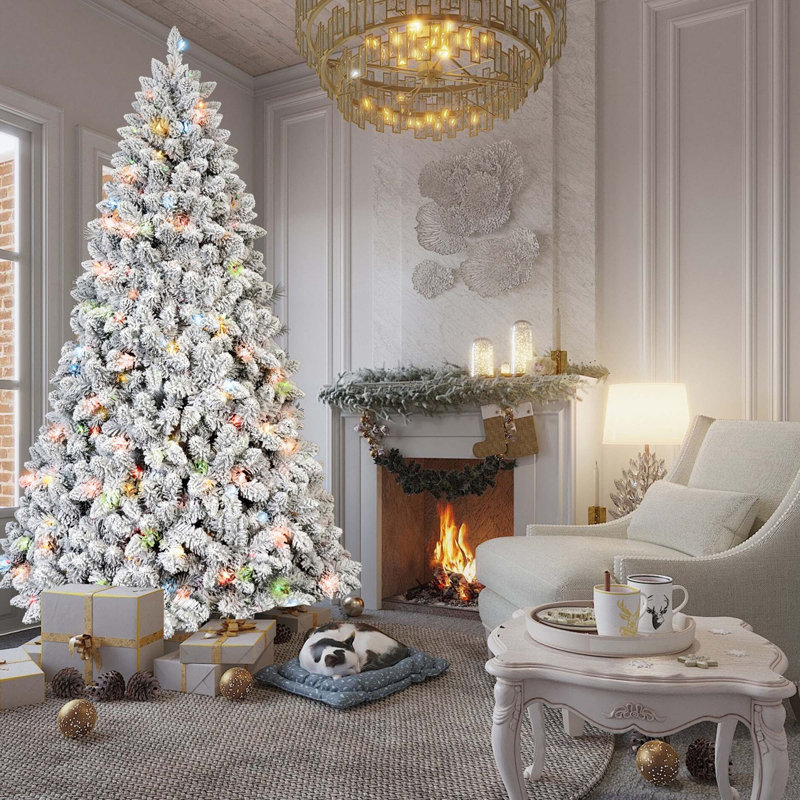 Décoration de Noël en PVC mélangé avec pommes de pin, 6'