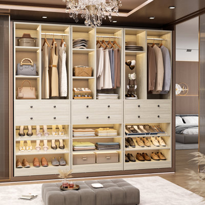 84" Closet Organizer System with Drawers and Shelves
