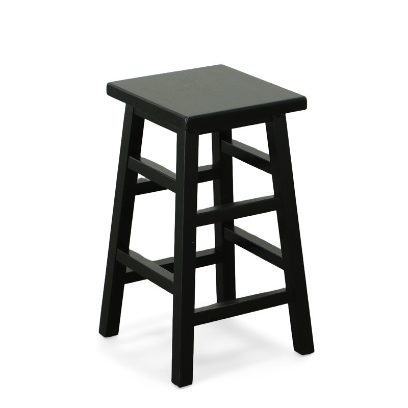 Tabouret de comptoir 24 po avec repose-pieds intégré Traditional, Noir antique