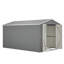 Remise de rangement extérieure 8 x 12 pi, grand rangement pour outils en métal avec cadre en aluminium et portes verrouillables, rangement pour pelouse de jardin, gris-123375754-123375756