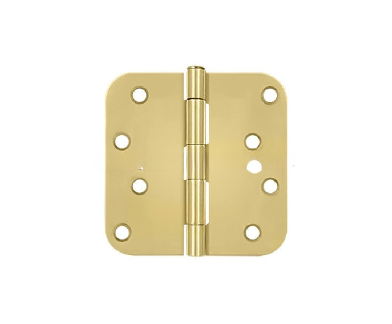 Charnière à rayon 4 "x 4" x 5/8 "Deltana S44R53-SEC, laiton sécurité poli
