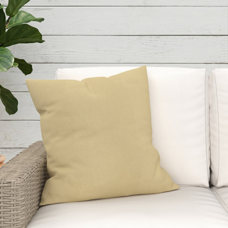 Coussin décoratif intérieur / extérieur Gabi, Carré 20 po, Toile Sunbrella® beige antique
