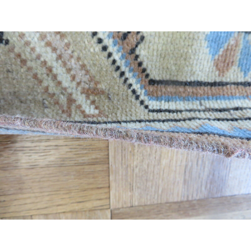Tapis rouille en laine noué à la main de conception unique 3 pi 11 po x 6 pi 8 po Mailyn