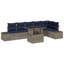 Ensemble de canapé de jardin Vidaxl 7 pièces gris et bleu marine 100 x 55 x 73 cm-359865512