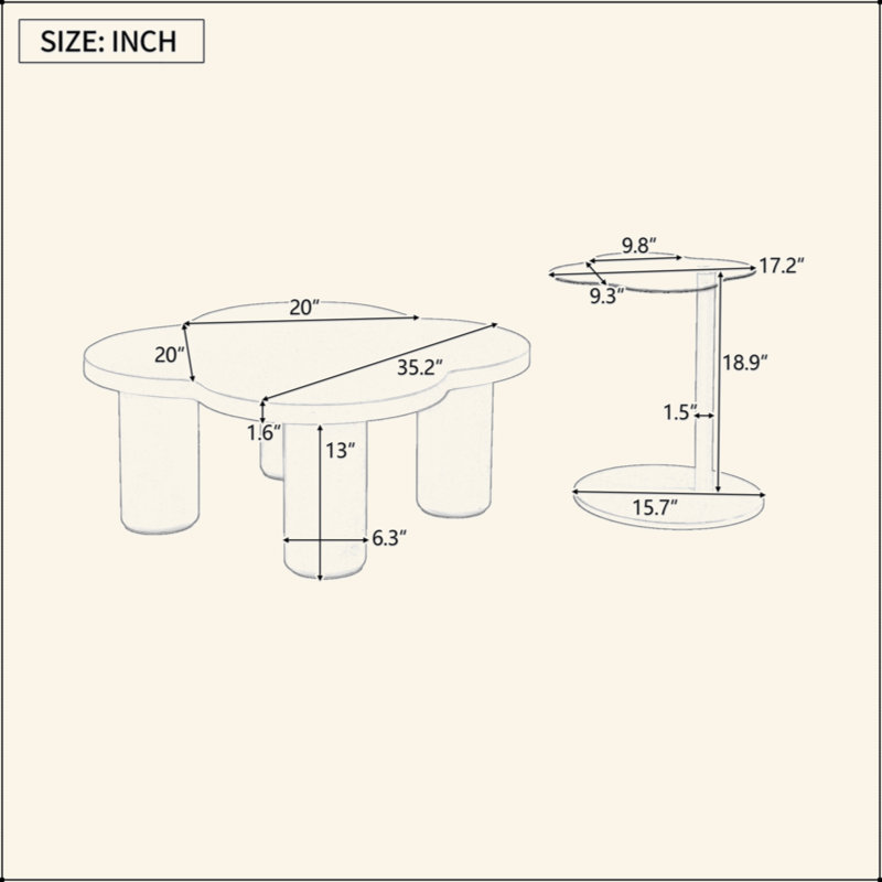Ensemble de 2 tables basses Modern