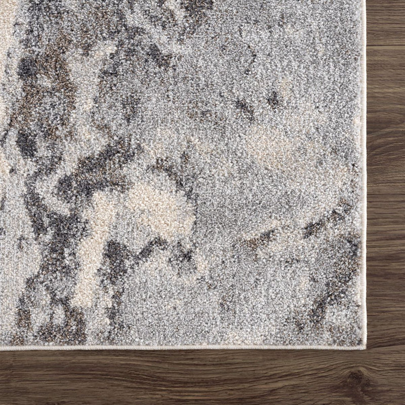 Valrie SAH100A Greige Grey Abstract Mountain Area Rug, Rectangle 4' x 6'