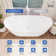 67" x 28"  Acrylic Oval Design with Double Slipper Freestanding Tub with Chrome Drain & Overflow, Spa-Inspired Luxury for Modern Bathrooms