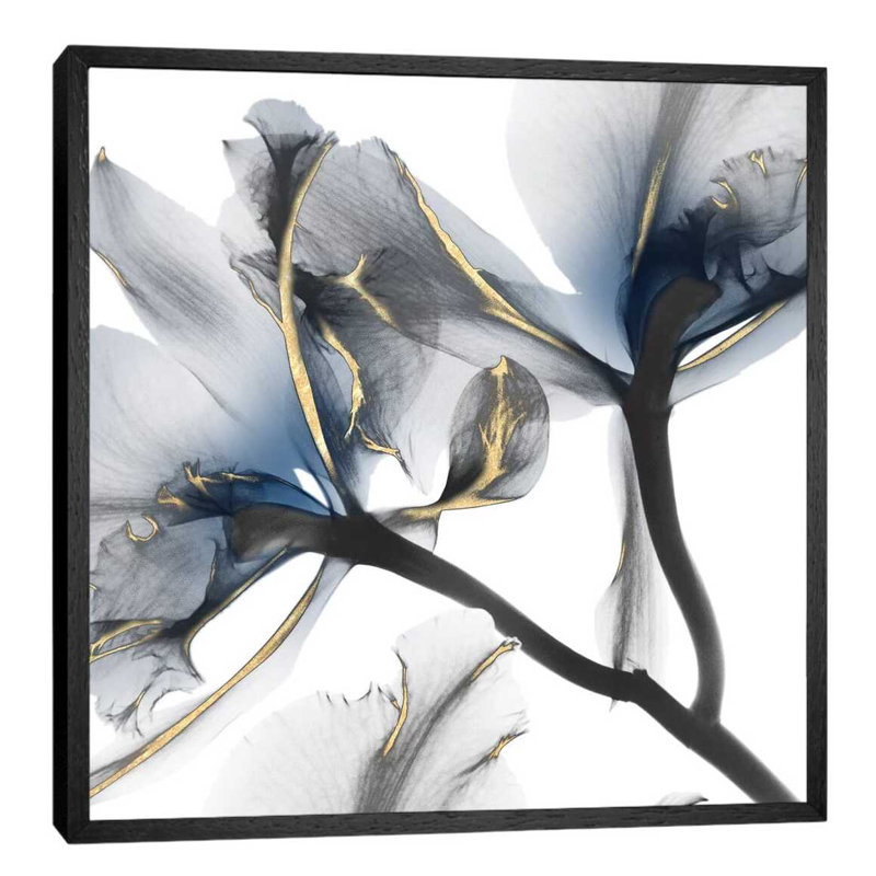 Indigo Luster Cyclamen II by Albert Koetsier - Wrapped Canvas Print, 93.98 cm H x 93.98 cm W, Black Framed