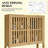 Bamboo Over The Toilet Storage Cabinet with Slatted Doors and Adjustable Shelf