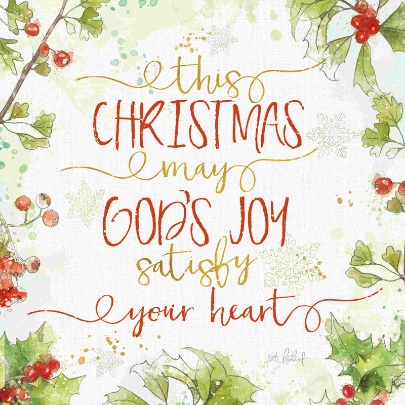 «Christmas Sentiments III» par Katie pertiet, art textuel sur toile tendue, H 30 po x l 30 po