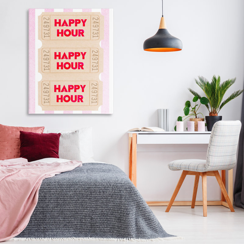 Art mural sur toile Happy Hour, par Lil 'Rue, H 48 po x l 36 po