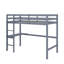 Lit mezzanine simple en bois d'hévéa avec barrière de sécurité, bureau intégré et échelle-190897271
