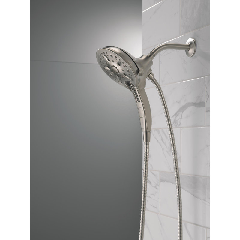 Pomme de douche double 1,75 GPM avec technologie H2Okinetic, Acier inoxydable