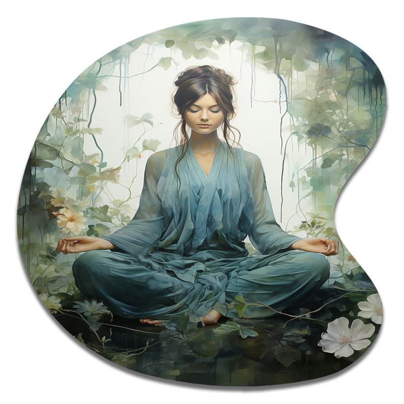 «Eckles - Asymmetric Yoga Wall Art», reproduction de sculpture murale en métal de forme unique, H 27 po x l 27 po