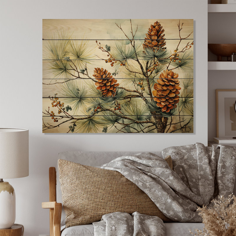 Impression de pin sur bois naturel, H 10 po x l 20 po x P 0,78 po