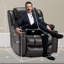 Canapé de massage inclinable et chauffant en cuir de 40 po de largeur, fauteuil avec porte-gobelets, ports USB et Type-C, télécommande-114208123