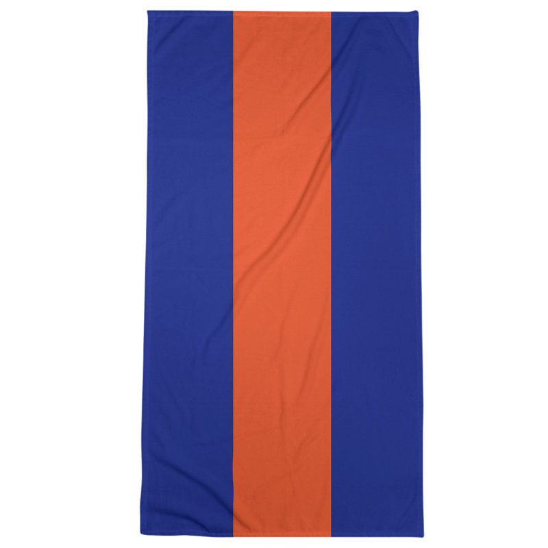 Cotton Blend Beach Towel, Blue/Orange