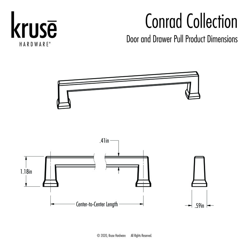 Conrad 8" Centre to Centre Appliance Pull, Brushed Satin Nickel