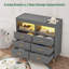 Commode de table à langer pour bébé avec prise de courant et lumière DEL, organisateur de chambre de bébé à 6 tiroirs avec pieds en métal-642411520