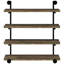 Tablette murale de 40 po en chêne noir et rustique - option de rangement polyvalente, s'adapte à différents espaces + décor brun avec rangement fonctionnel, design vertical-126060736-126060738