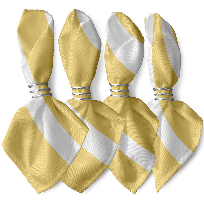 Labannah Polyester Striped Square Napkin, Yellow