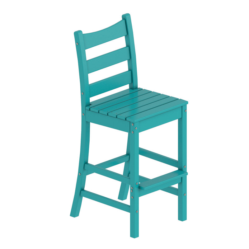 Chaise de bar en plastique HDPE, Seafoam