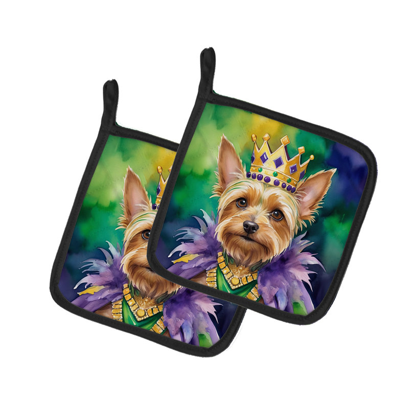 Paire de poignées Silky Terrier King of Mardi Gras