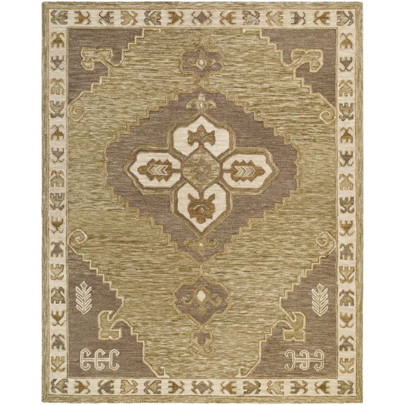 Tapis Ziegler fait à la main, Tanné, Rectangle 8' x 10'