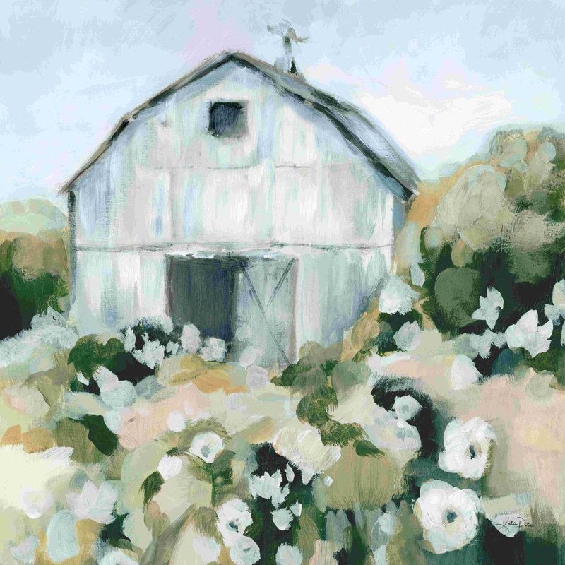«Summer Barn One Window Neutral» par Katrina Pete, peinture sur toile tendue, H 12 po x l 12 po