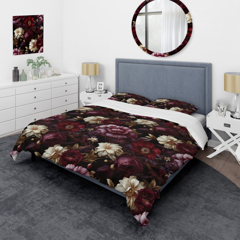 Ensemble de housse de couette Renaissance Revival Victorian, Housse de couette simple + 1 taie décorative stan
