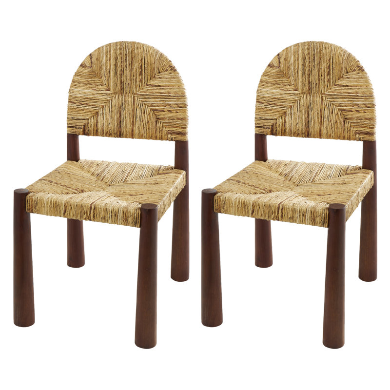 Chaise d'appoint Jeane, Bois massif brun