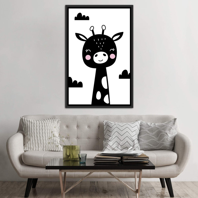 Gironde Scandi - impression d'art graphique, Pas de tapis, H 60 po x l 40po x P 1,5 po, Toile avec cadre noir patiné