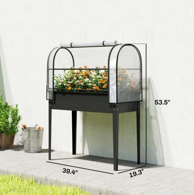 Elevated Plant Boxs,Raised Garden Bed,Flower Boxs, Black, Black