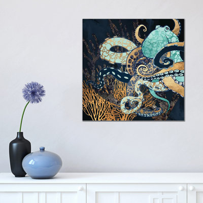 Metallic Octopus II - Wrapped Canvas Print