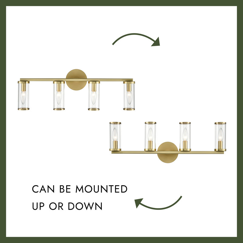 Revolve 4 - Light Vanity Light, Natural Brass