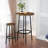Dining Room Table And Chairs Set For 2, Kitchen Dining Table Set With Round Table & 2 Stools, Space-saving Modern Dining Table Set With Mdf Broad & Metal Frame For Apartment, Dining Room, Kitchen