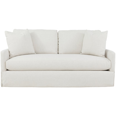 76" Tapered Arm Skirted Sofa