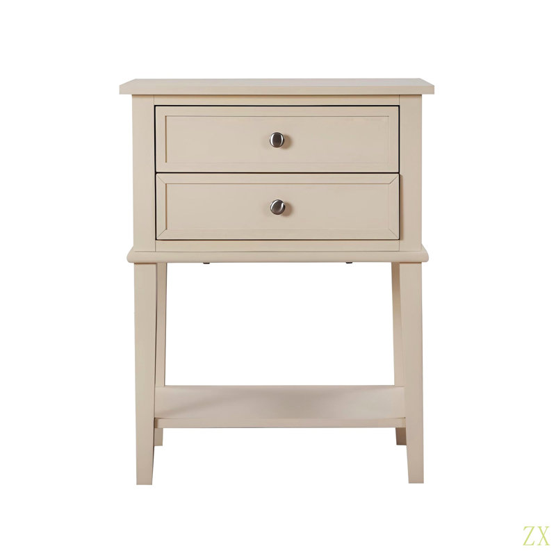 Table de chevet élégante et contemporaine, Beige