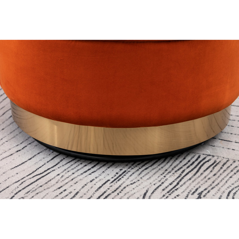 Fauteuil inclinable et pivotant en velours orange