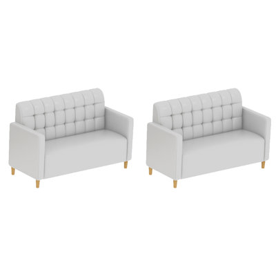 Fashionable Dessert Shop Cafe Restaurant Benches 47.2'' Faux Leather Sofa