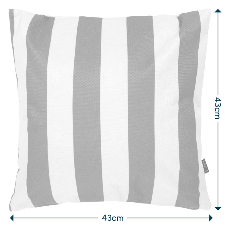 Indoor / Outdoor Square Cushion, Chocolate/White Striped