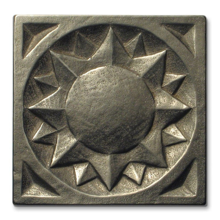 3" x 3" Metal Sun Decorative Tile Inser