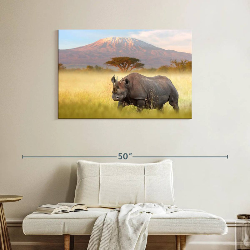 Hulking Amboseli Rhinoceros, 26" H x 39" W