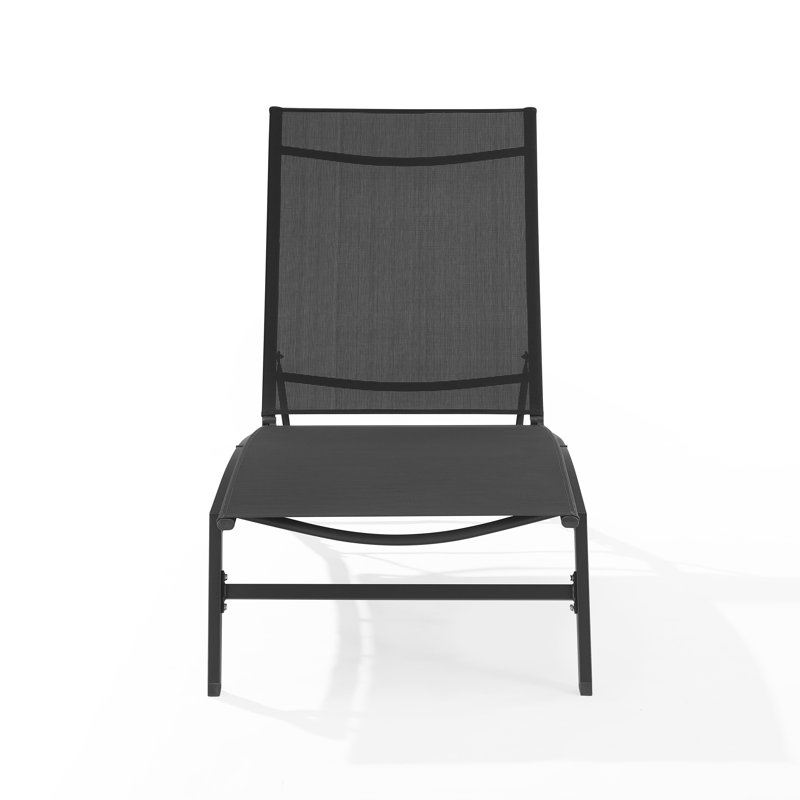 Debbora Outdoor Rust-Resistant Metal Chaise Lounge, Black