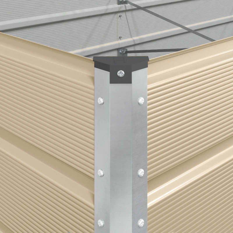 Planter Galvanised Steel, 45cm H x 290cm W x 100cm D, Ivory