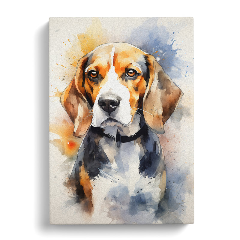 Beagle Gestural - Wrapped Canvas, 76cm H x 50cm W x 3cm D