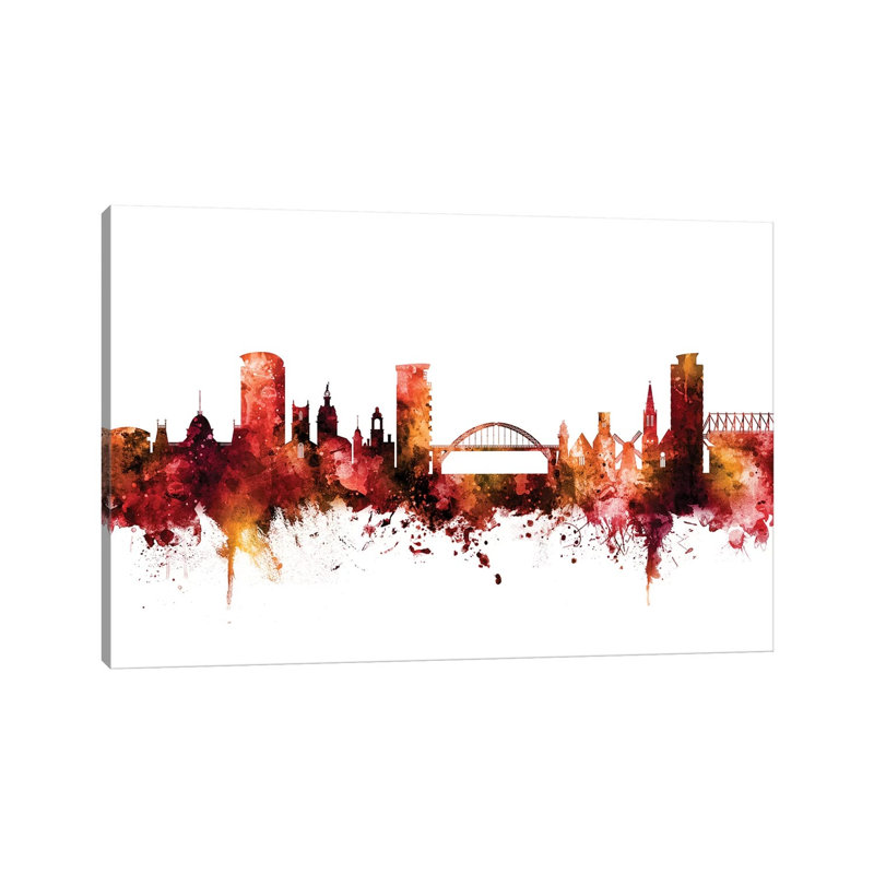 Sunderland, England Skyline by Michael Tompsett - 1 Piece Wrapped Canvas Wall Art, 101.6 cm H x 66.04 cm W x 1.91 cm D