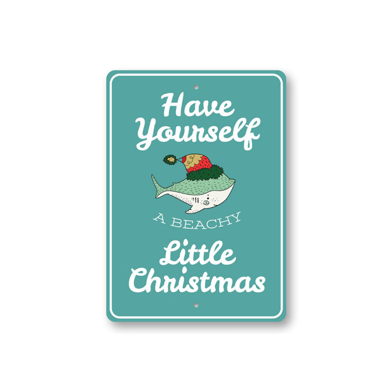 Plaque en aluminium Beachy Little Christmas, H 14 po x l 10 po x P 0,04 po