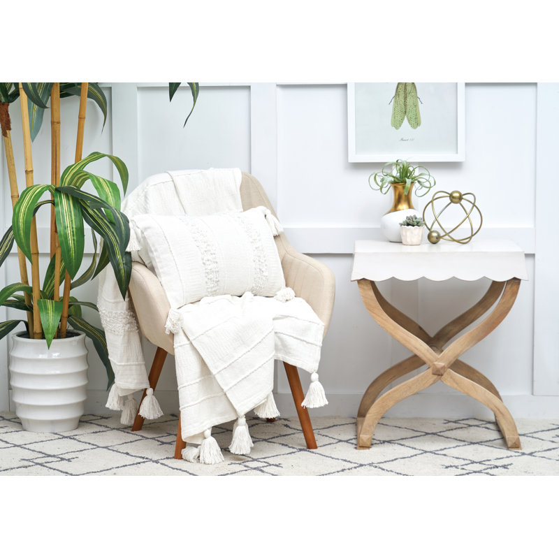 Barton Embroidered Cotton Blend Throw Pillow